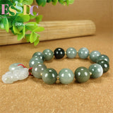 Dark Emerald Green Round Beads Pixiu Safety Clasping Hand Ornaments