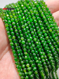 Faceted Dark Green Diopside Stone Beads 2-4mm 15''