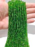 Faceted Dark Green Diopside Stone Beads 2-4mm 15''