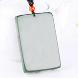 Natural Dark Green HeTian Jade Carved Chinese Dragon Lucky Big Pendant