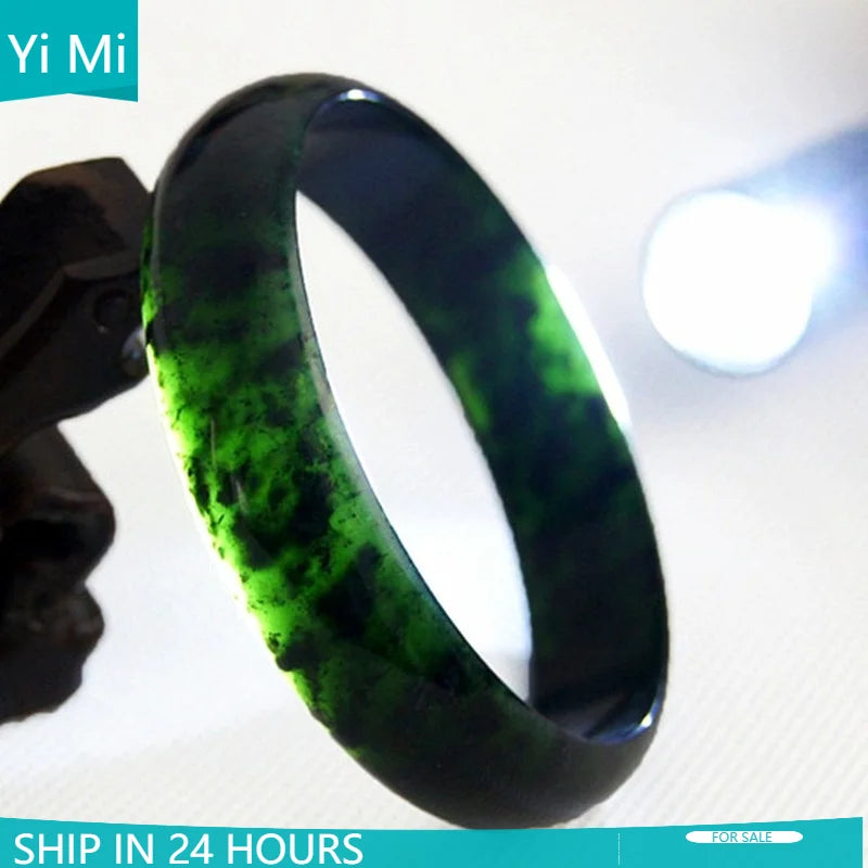 Dark Green Jade Bracelet for Women