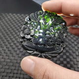 Dark Green Jade Double-sided Longevity Pendant
