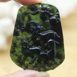 Dark Green Jade Health Pendant for Men and Women