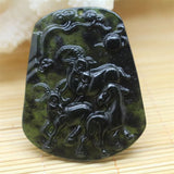 Dark Green Jade Health Pendant for Men and Women