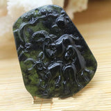Dark Green Jade Health Pendant for Men and Women