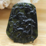 Dark Green Jade Health Pendant for Men and Women