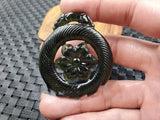 Dark Green Jade Magnolia Pendants for Men and Women - Flowers and Rich