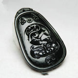 Dark Green Jade Animal Face Pendant, National Style, Men's and Women's