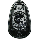 Dark Green Jade Animal Face Pendant, National Style, Men's and Women's