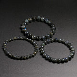 Dark Grey Labradorite Stone Bracelet - Men's Fine Jewelry