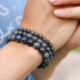 Dark Grey Labradorite Stone Bracelet - Men's Fine Jewelry