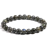 Dark Grey Labradorite Stone Bracelet - Men's Fine Jewelry