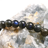 Dark Grey Labradorite Stone Bracelet - Men's Fine Jewelry