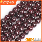 Natural Dark Red Garnet 1.5-2mm Big Hole Bead 15-inch Strand for Jewelry Making