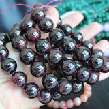 Natural Dark Red Garnet 12-15mm Round Bracelet