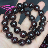 Natural Dark Red Garnet 12-15mm Round Bracelet