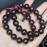 Natural Dark Red Garnet 12-15mm Round Bracelet