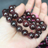 Natural Dark Red Garnet 12-15mm Round Bracelet