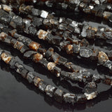 Dark Smoky Tourmaline Rough Nuggets 7x9mm Strand
