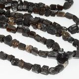 Dark Smoky Tourmaline Rough Nuggets 7x9mm Strand