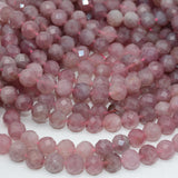 Dark Madagascar Rose Quartz Faceted Round Beads 8.2mm