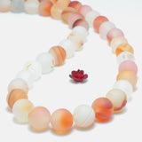 Dendritic Agate Matte Round Beads Gemstone Bracelet Necklace DIY Jewelry