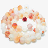 Dendritic Agate Matte Round Beads Gemstone Bracelet Necklace DIY Jewelry