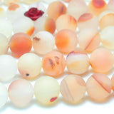 Dendritic Agate Matte Round Beads Gemstone Bracelet Necklace DIY Jewelry