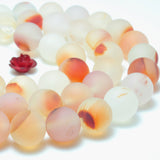 Dendritic Agate Matte Round Beads Gemstone Bracelet Necklace DIY Jewelry
