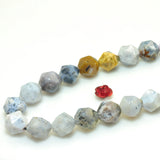 Natural Dendritic Opal Star Cut Faceted Nugget Loose Beads Gemstone