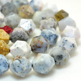 Natural Dendritic Opal Star Cut Faceted Nugget Loose Beads Gemstone