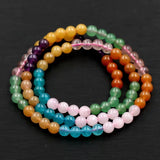 Mixed Stone Rainbow Lapis Chalcedony Beads Bracelet