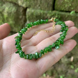 Green Diopside Bracelet Stone Beads 5-8mm Gravel Shape Jewelry