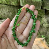 Green Diopside Bracelet Stone Beads 5-8mm Gravel Shape Jewelry