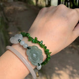 Green Diopside Bracelet Stone Beads 5-8mm Gravel Shape Jewelry
