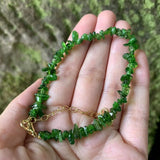 Green Diopside Bracelet Stone Beads 5-8mm Gravel Shape Jewelry