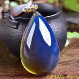 Dominica Amber Pendant Water Drop Necklace for Men and Women