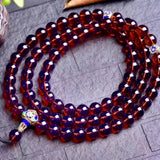 Dominica Lamper 108 Beads Bracelet Violet Honey Wax Amber Beads Bracelet