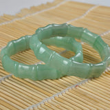 Natural Bamboo Green Jade Bracelet Men's Women's Health Care Gemstone Bangle