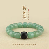 Dongling Jade Bracelet Couple Bracelet Crystal Bead Green Jade Bracelet