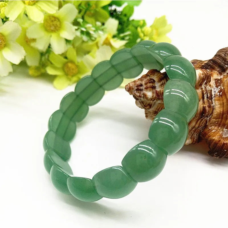 Natural Dongling Jade Green Hand Row Ice Seeds Semicircle Emerald Lucky Stone