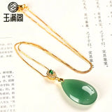 Dongling Jade Water Drop Pendant Necklace - Hand-Carved Jadeite Jewelry