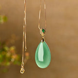 Dongling Jade Water Drop Pendant Necklace - Hand-Carved Jadeite Jewelry