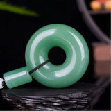 Dongling Green Jade Peace Ring Pendant