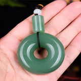 Dongling Green Jade Peace Ring Pendant