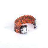 Natural Double Freshwater Pearl Charm Leather Bangle Cuff
