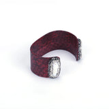 Natural Double Freshwater Pearl Charm Leather Bangle Cuff