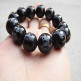 Dragon Agate Hand Carved 16mm Round Bead Bracelet Boutique Jewelry