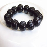 Dragon Agate Hand Carved 16mm Round Bead Bracelet Boutique Jewelry
