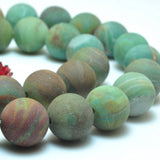 Dragon Blood Jade Matte Round Loose Beads Bracelet Necklace